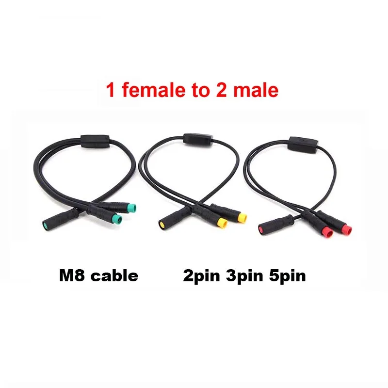 2pin 3pin 5pin M8 DC splitter Julet wasserdicht 1 weibliche zu 2 männlichen Ebike sensor Anschluss Kabel elektrische Fahrrad Stecker W28