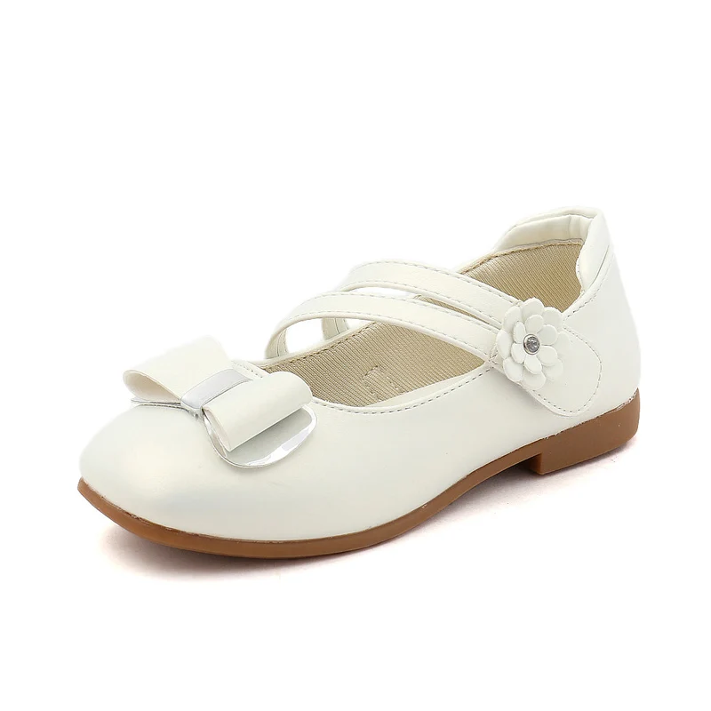 Mädchen Lederschuhe Kinder Prinzessin Fliege Wohnungen Blumen mädchen Schuhe Kinder Casual Flats Kinder Low Heels Tanz Hochzeit Schuhe weich Image