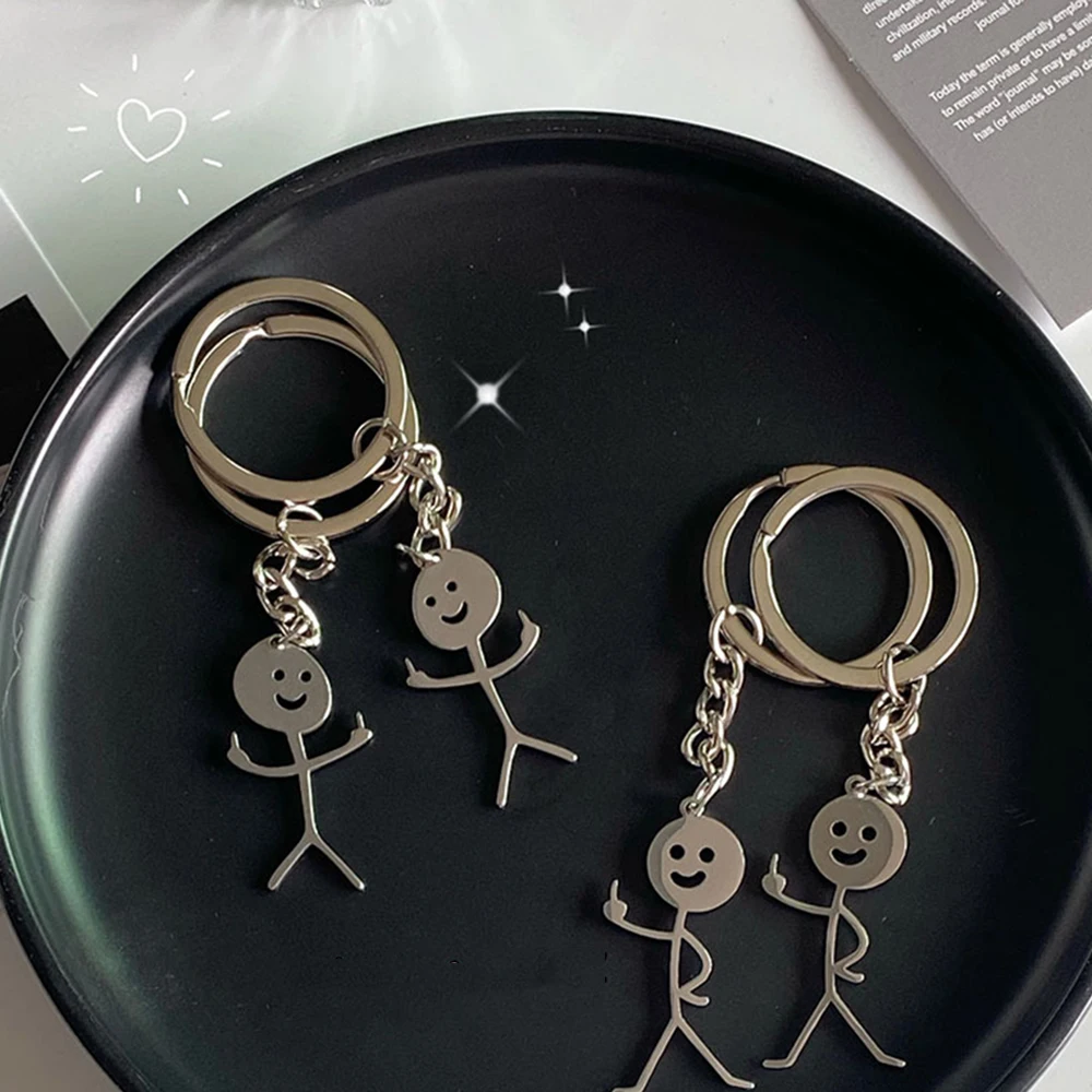 Interessante Match Menschen Paar Schlüsselanhänger Persönlichkeit Niedlich Lustige Tasche Anhänger Schmuck Als Herz Mittelfinger Lustiges Paar Geschenk Image