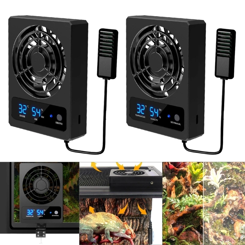 Terrarienventilator, Kühlventilator, Reptilien, Tanks, hängende Luftkühler, automatische Terrarien, Kühler, Temperaturregelung, Ventilator Image