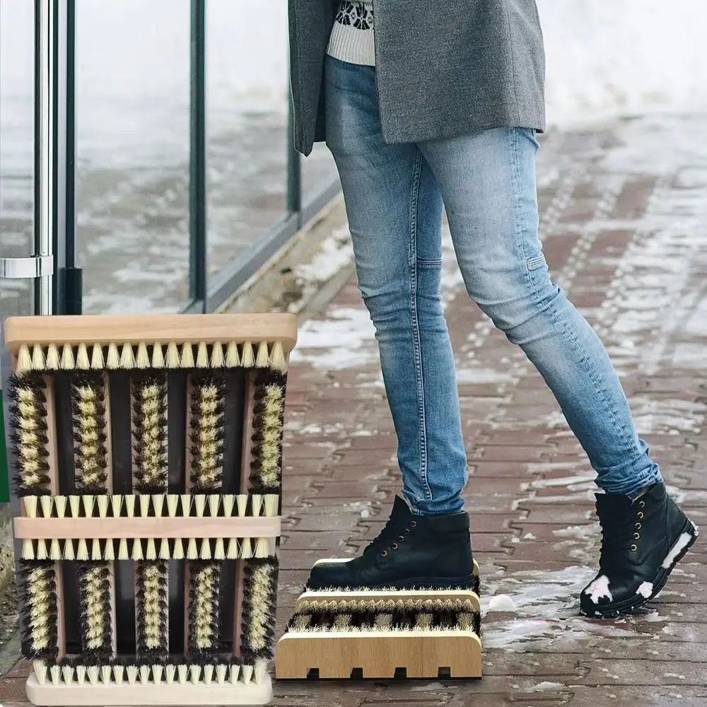 Allwetter-Schuhreinigungsbürste für den Außenbereich, Nylonborsten, leicht zu reinigen, Schuhbürste zum Schneeräumen, multifunktional, langlebig Image