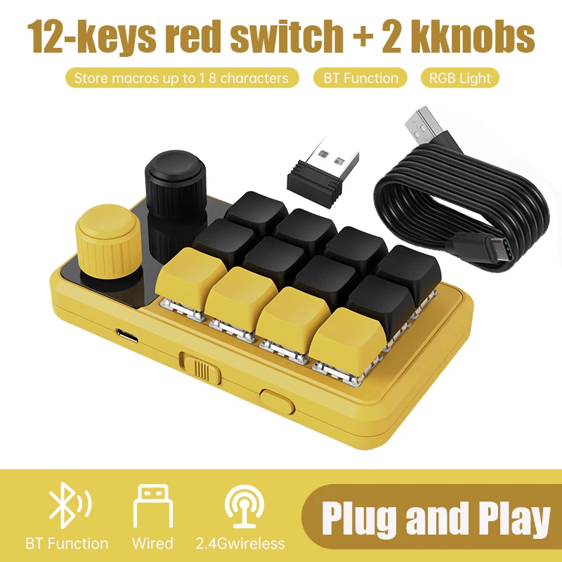 Programmierung Makro Benutzerdefinierte Knopf Tastatur RGB 3-Tasten Kopieren Einfügen Mini-Taste Photoshop Gaming-Tastatur Mechanisches Hotswap-Macropad Image