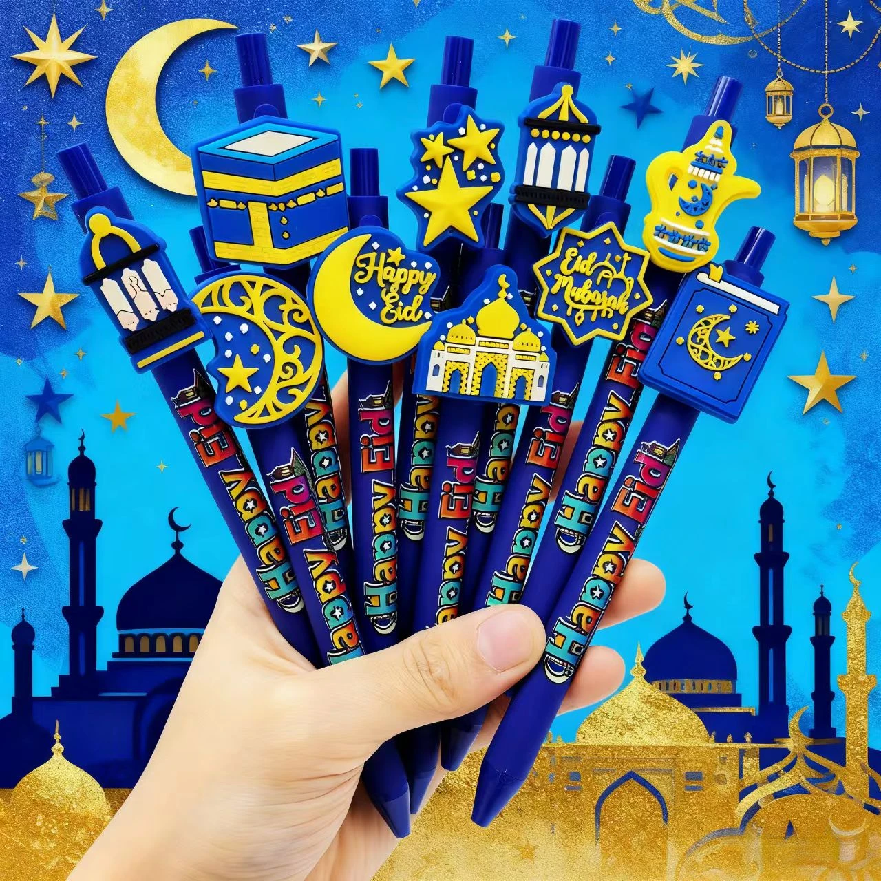 6 Stück / 8 Stück / 12 Stück / 14 Stück / / 16 Stück / 18 Stück Kalender-Thema-Kugelschreiber Eid al-fitr Press-Schreibgeschenkstift Image