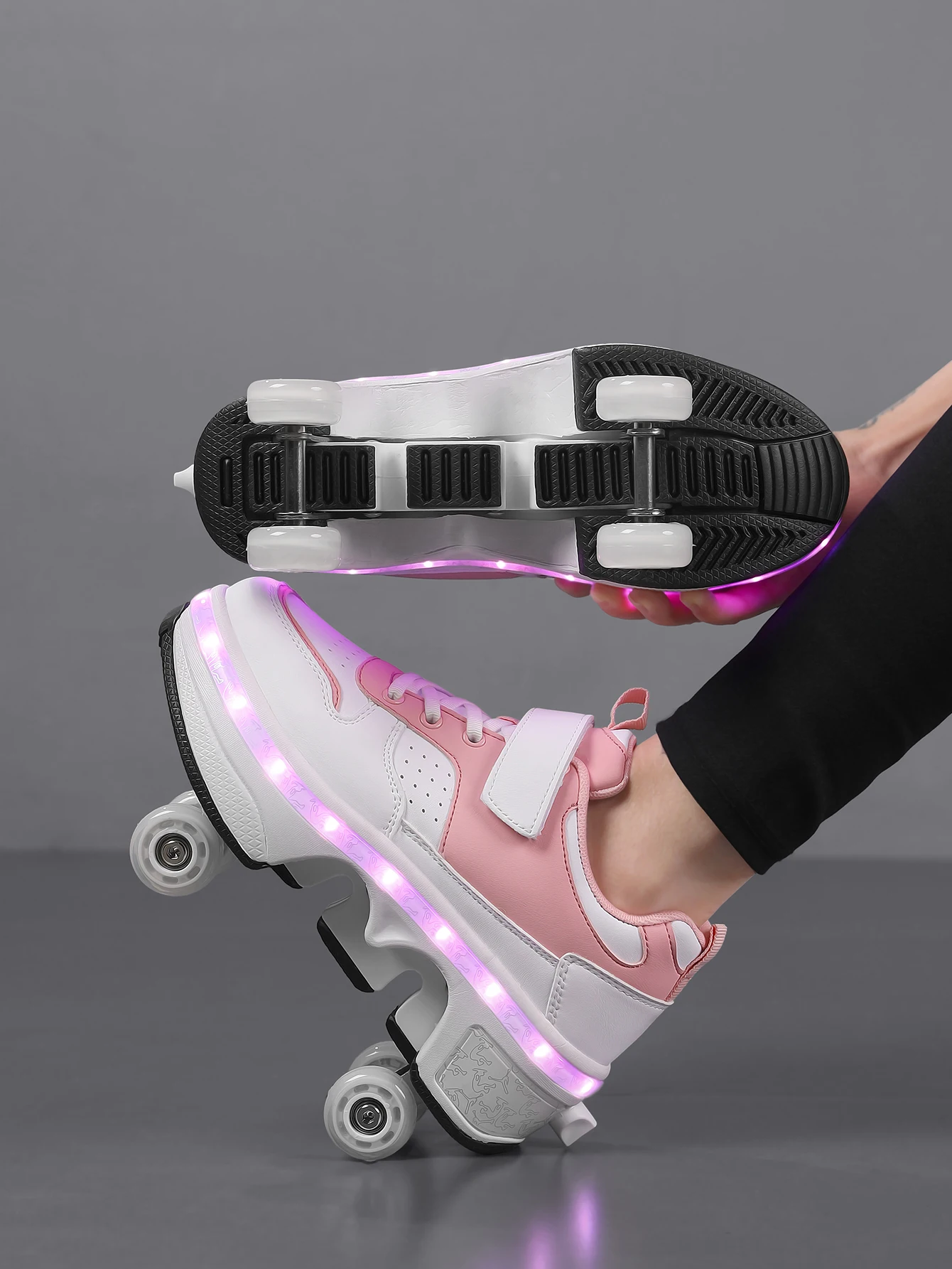 Beliebte und modische, verbesserte Version von Wanderschuhen für Kinder, Sportschuhe mit automatischem Springrad Image
