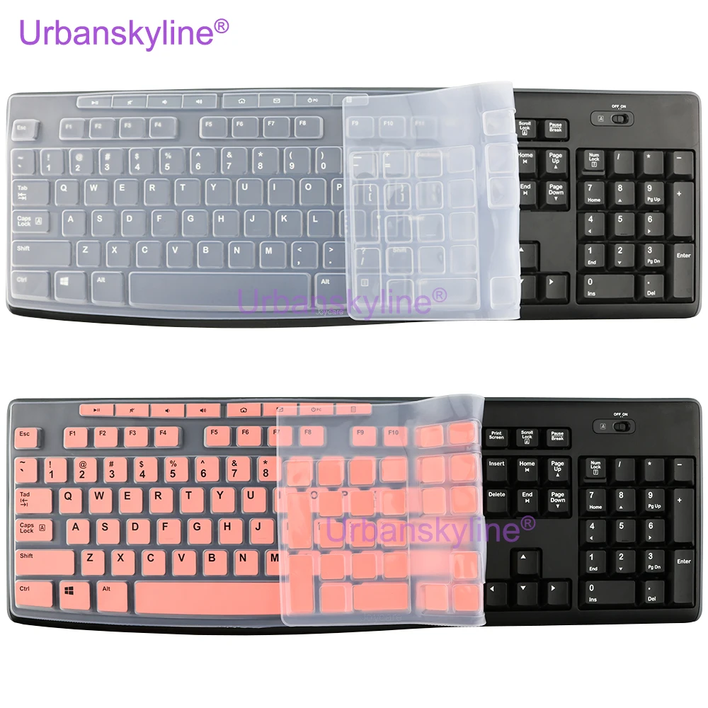 Tastaturabdeckung für Logitech K200 K260 K270 K275 K295 MK200 MK260 MK270 MK275 MK295 Silikon-Schutzhülle, transparentes Schwarz Image