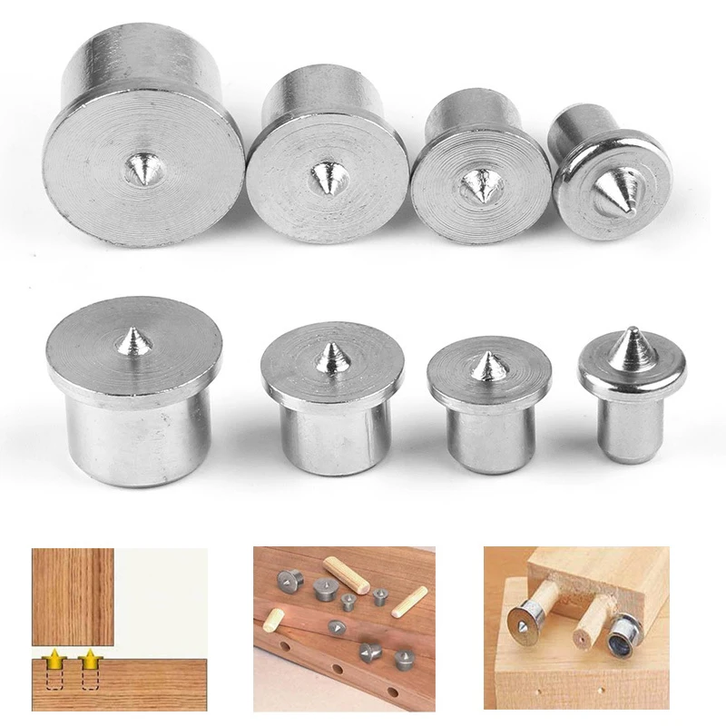 4pcs 6mm 8mm 10mm 12mm Panel Möbel Position ierung Zimmerei Holz Dübels pitzen runde Holz stift Locator Holz stift Mitte Stanzen DIY Image