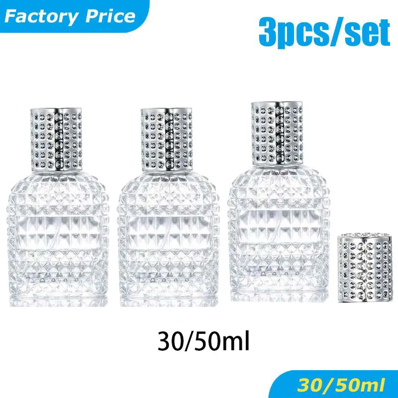 1/3 Stück 30ml 50ml Neuer Ananas-Stil Tragbare Glas-Parfümflasche mit Sprühkopf Leer mit Zerstäuber Nachfüllbare Flaschen Image
