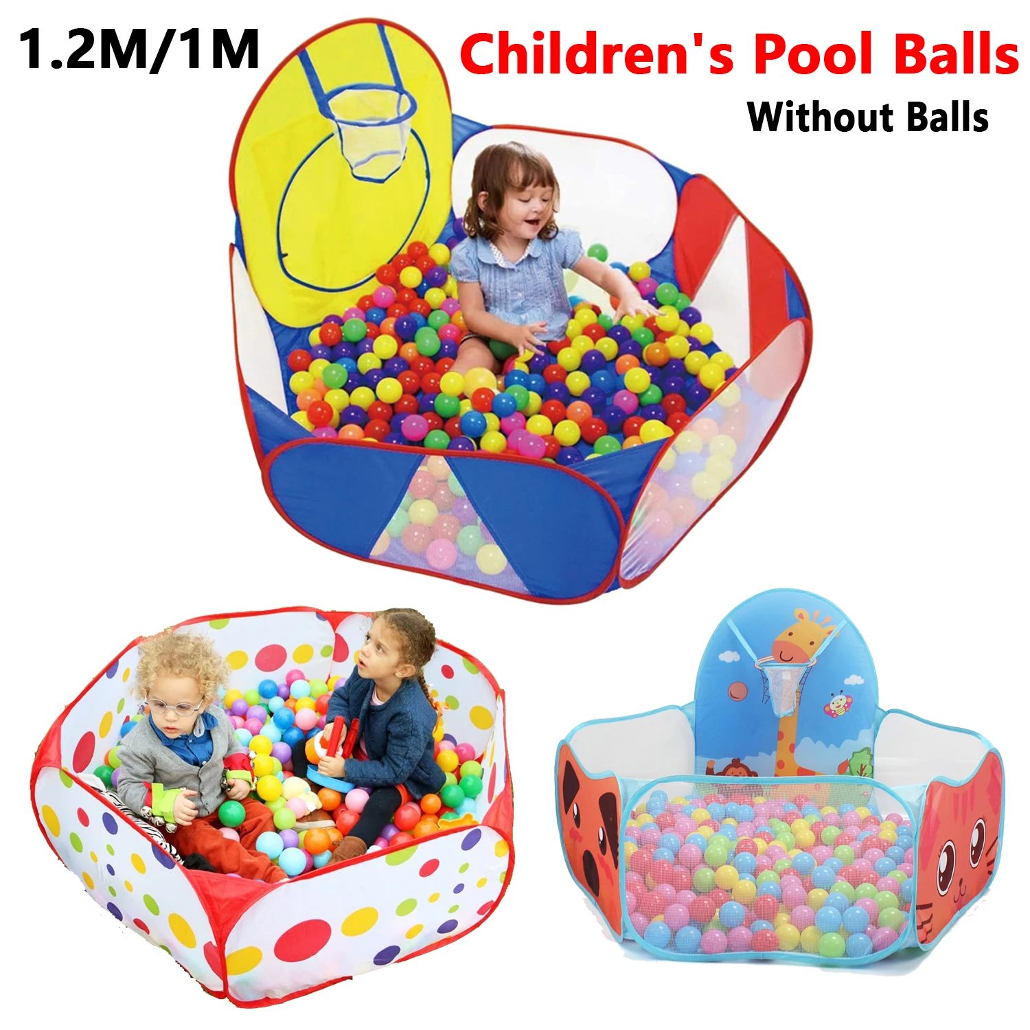1,2 M kinder Pool Bälle Klapp Kind Spielen Zelt Cartoon Bällebad Pool Tragbare Outdoor Indoor Baby Ball Pit mit korb Für Kind