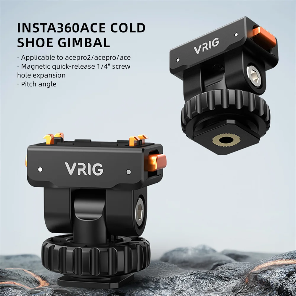 VRIG Cold Shoe Kamerahalterung mit 1/4'' magnetischem Schnellwechseladapter für Insta 360 Ace / Ace Pro/ Ace Pro 2 Kamerastativ Image
