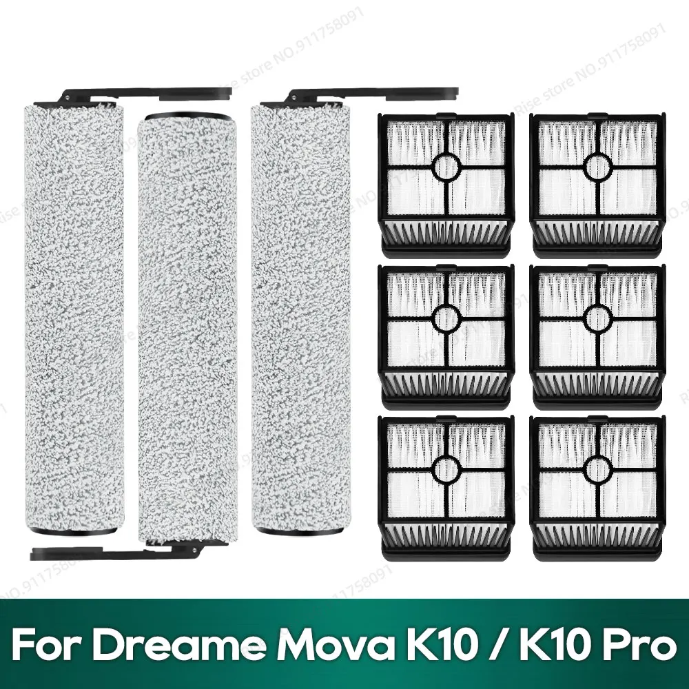 Kompatibel für dreame mova k10 / k10 pro, trouver k10 / k10 pro zubehör boden wäscher walze bürste hepa filter ersatzteile Image