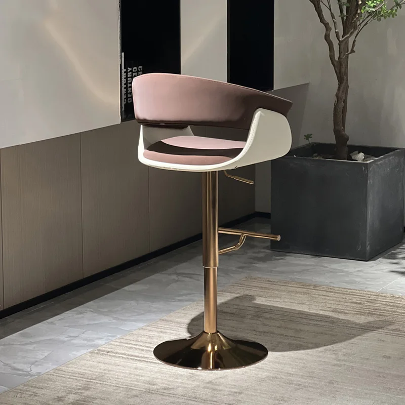 Hohe Lounge Bar Stuhl Nordic Vintage Gold Theke Bar Stuhl Metallic Einstellbar taburetes para barra de cocina Luxus Möbel