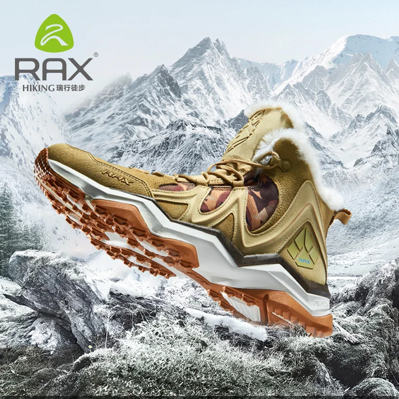RAX Winter Schnee Stiefel Für Männer Frauen Fleece Wandern Schuhe Outdoor Sport Turnschuhe Berg Herren Schuhe Trekking Wandern Stiefel