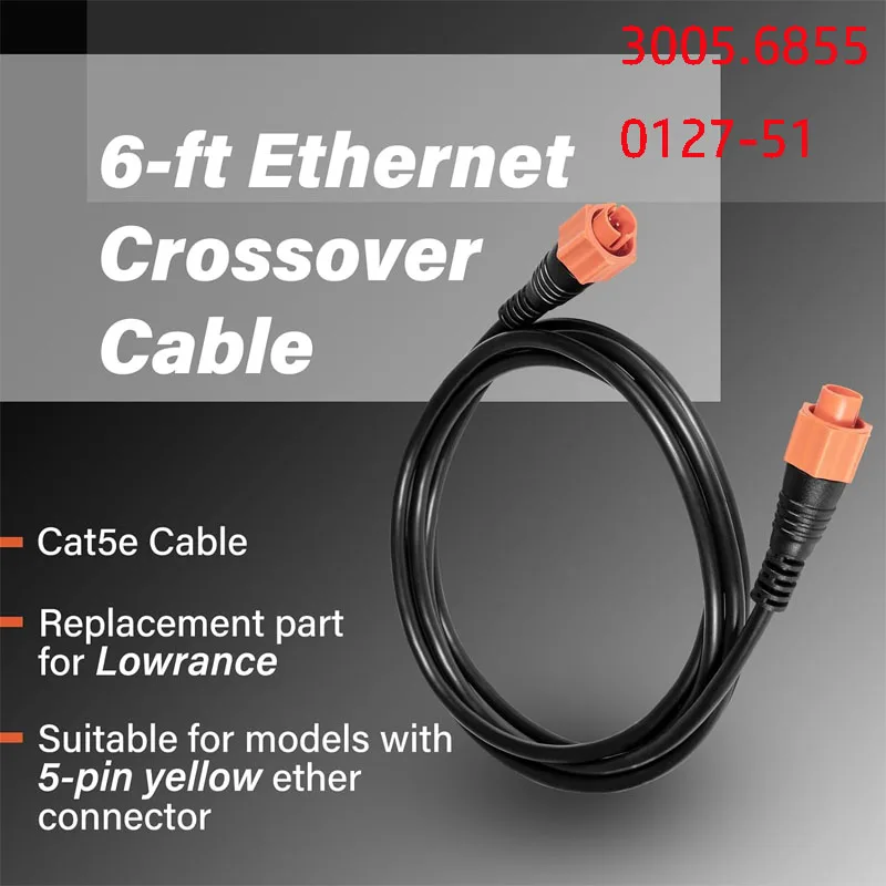 300-51 Ersatz für Low rance Ethernet Crossover Kabel gelbes Cat5e Kabel, 6 Fuß, High-Speed, Plug and Play Image