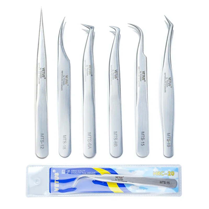 1 stücke Neue VETUS Wimpern Verlängerung Pinzette Edelstahl Wimpern Pinzette Hohe Präzision Anti-Statische Pinzette Make-Up-Tools Image