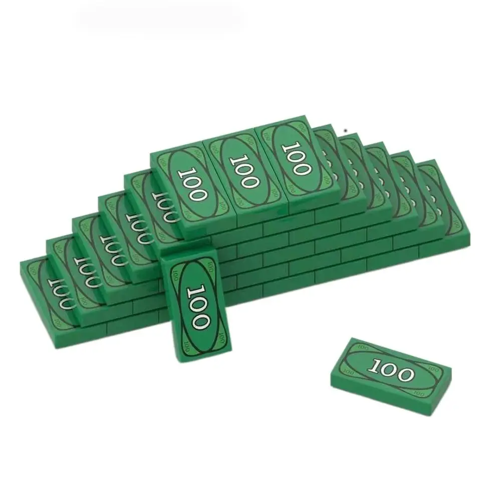 20 stücke Millionär Bausteine Spielzeug Dollar USD Grün Kleine Pellet Block Zubehör Geld Lustige Kinder Sammlung Souvenir Geschenk Image