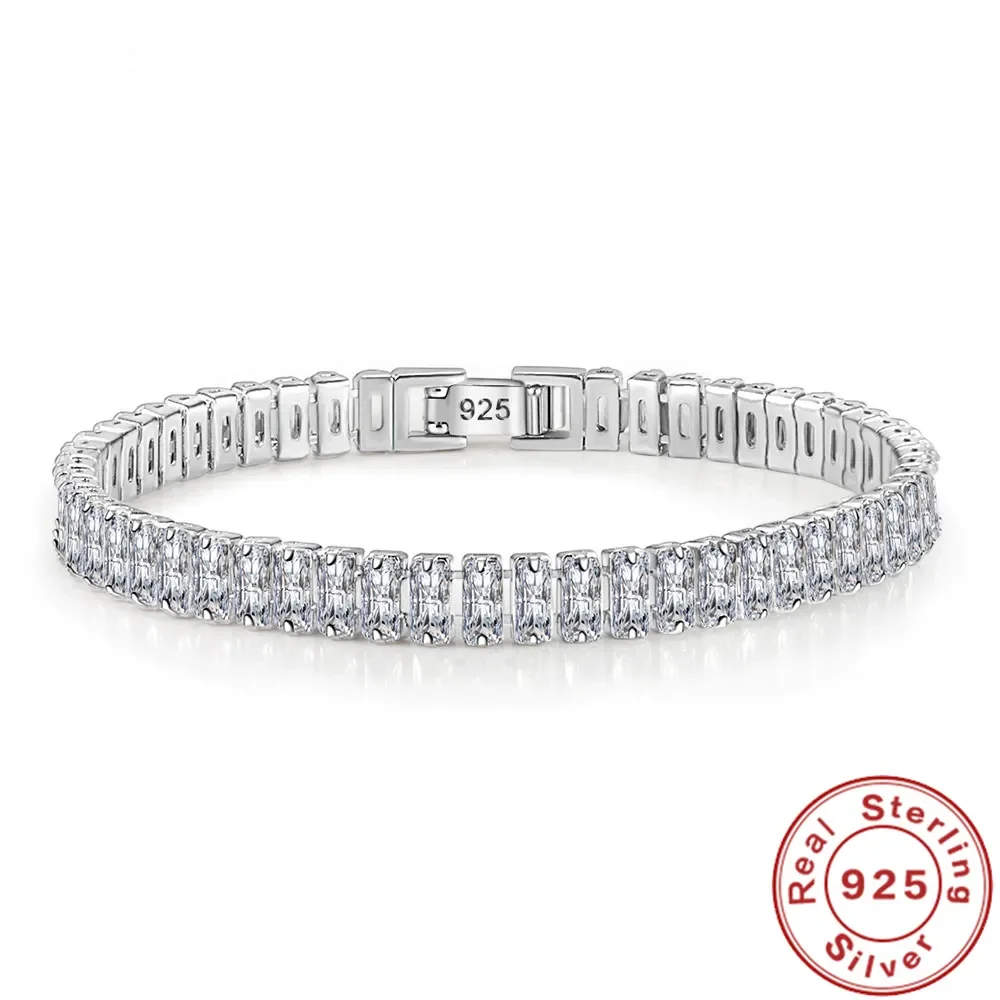 Neue 925 Sterling Silber Armband Elegante Zirkon Kristall Edlen Schmuck Für Frauen Mädchen, Verlobung, Hochzeit Glamour 18 CM