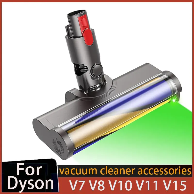 Verbesserter weicher Bürstenkopf für Dyson V7 V8 V10 V11 V15 V10 Slim Akku-Staubsauger mit grünem LED-Licht für den Haushalt Image