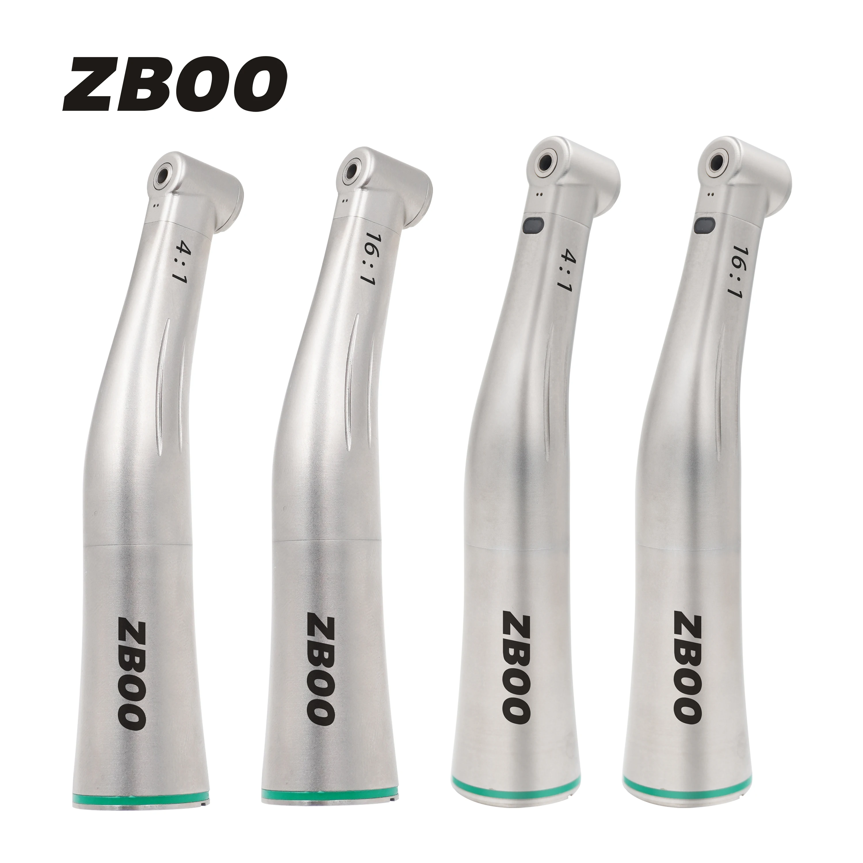 Dental 4:1 16:1 Niedrige Geschwindigkeit Contra Winkel Fiber Optic Innere Wasser Spray Handstück Reduktion Grün Ring Turbine Handstück Image