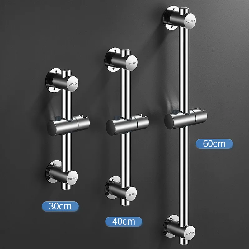 Edelstahl Wand Montiert Bad Schiebe Bar Einstellbare Verlängerung Dusche Kopf Schiene Hebe Rutsche Halter Bad Zubehör Image