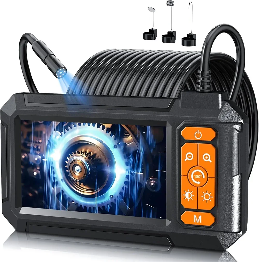 Industrielle Endoskopkamera, 4,3-Zoll-IPS-Bildschirm, 8 mm HD1080P, IP67, wasserdicht, 8 LED-Lichtinspektion, Endoskop für Rohr-Autoreparatur Image