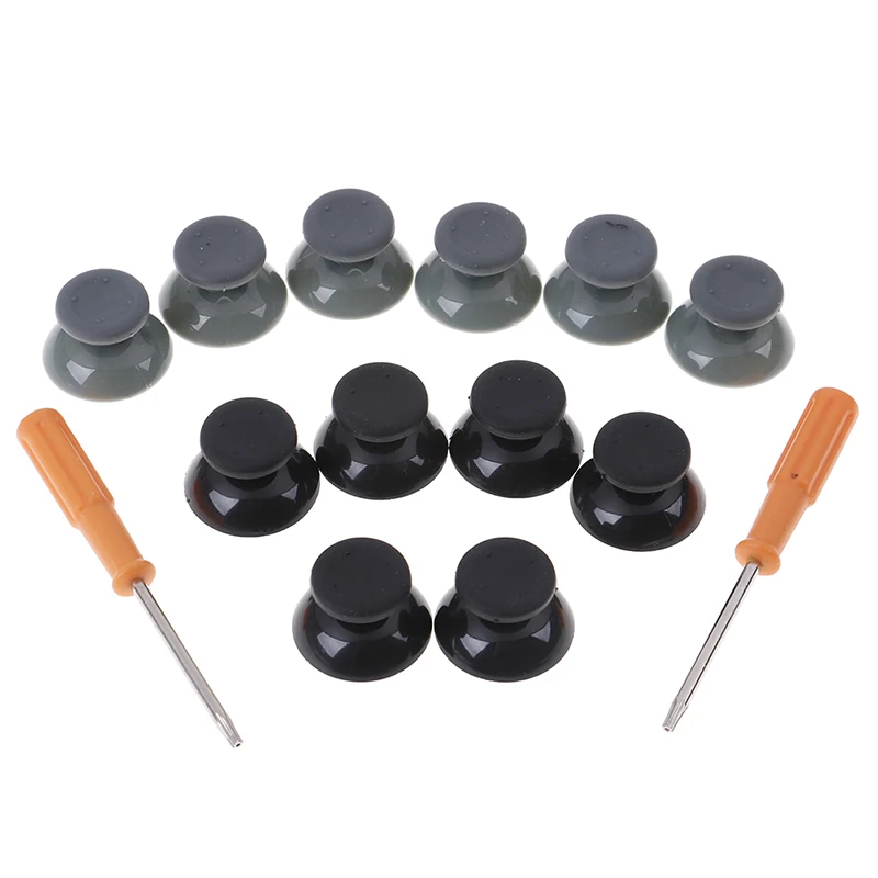 Heißer Verkauf 7 stücke Schwarz Grau 3d Analog Stick für Xbox 360 Controller Thumbsticks Kappen für X box 360 Gamepad reparatur Teile mit Werkzeug