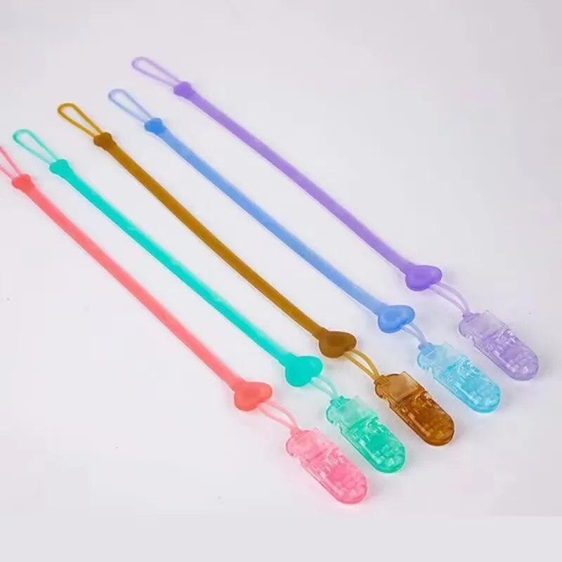 Silikon Kette Befestigter Riemen für Baby Schnuller Zahnen Clip Neugeborenen Beißring Kette Nippel Halter Pflege Zubehör Image