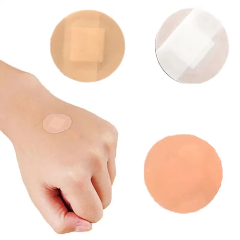 100 Teile/satz Runde Pflaster Pflaster Erste Hilfe Atmungsaktive Notfall Patch PE Woundplast Wundauflage Pflaster Image