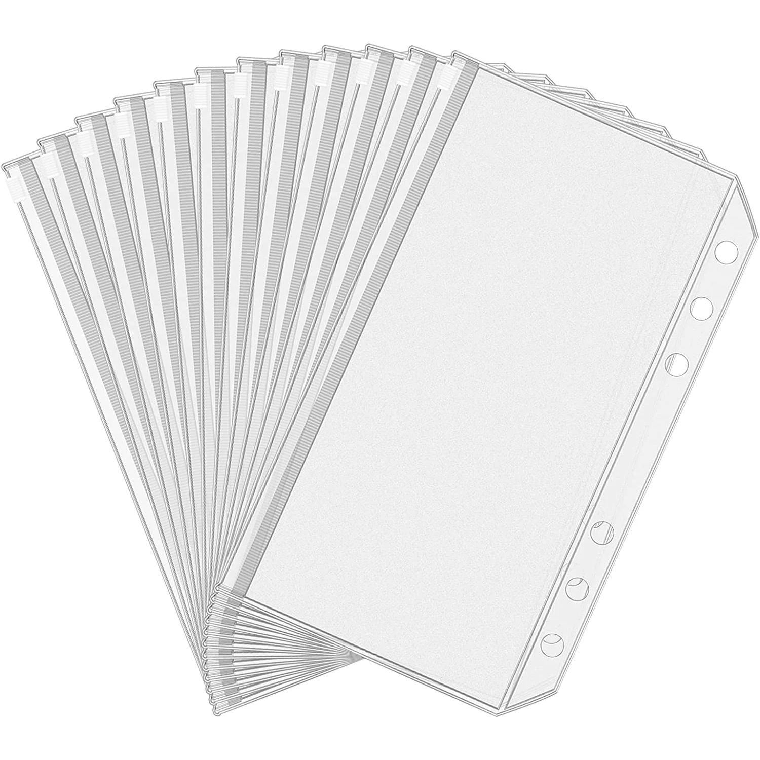 A5 A6 A7 Reißverschluss-Beutel für lose Blätter, 6-Loch-Bindertaschen, Kunststoff-Binder, Reißverschluss-Ordner, wasserdichte Dokumente, Notizbücher, Karten Image