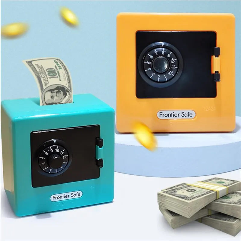 Mini-Bank Sparbüchse Retro-Geldautomat mit Drehcode für Bargeld und Münzen Automatischer Einzahlungs-Banknotensafe Weihnachtsgeschenk Image