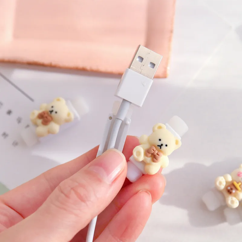 2PCS Atmungsaktive Kunststoff Harz Lade Linie Langlebige Bunte Datenkabel Schutzhülle Für Telefon Image