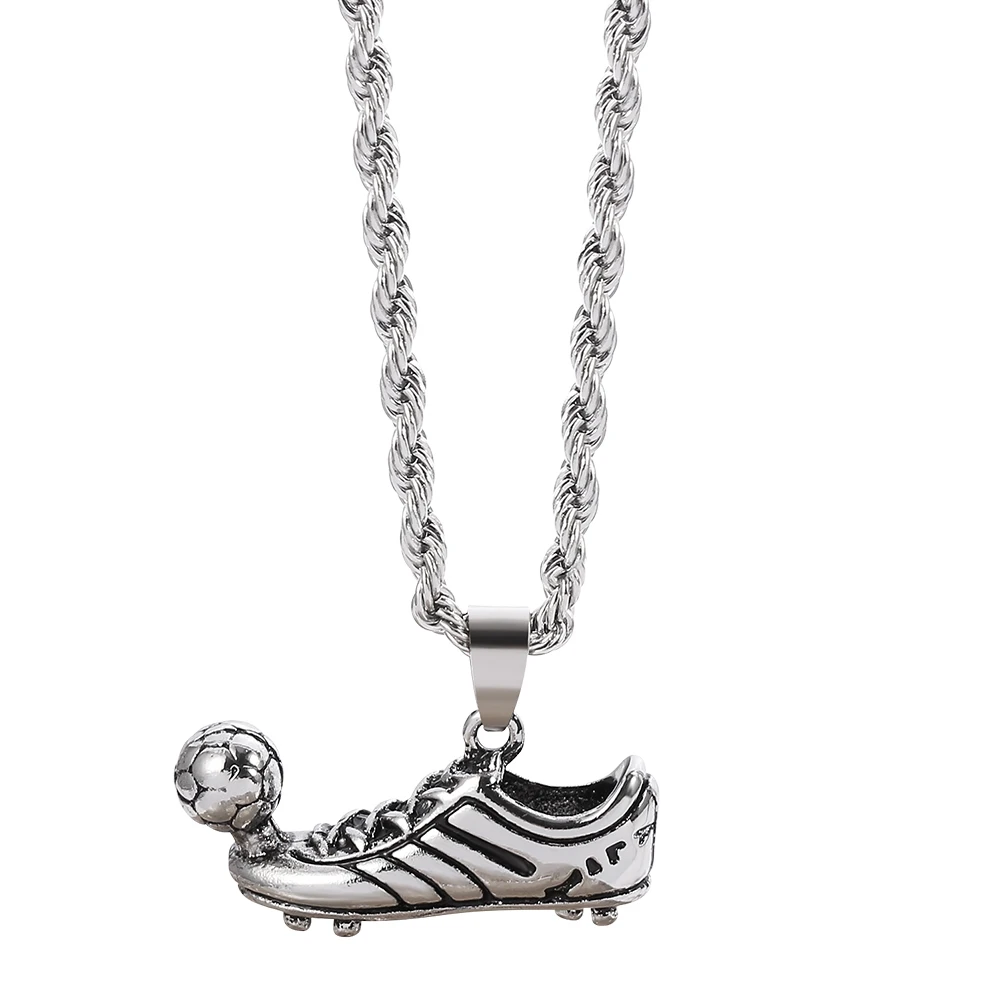 Hip Hop Punk Fußball Schuh Anhänger Halskette Für Männer Mode Fußball Halsband Kette Junge Schmuck Zubehör Geschenk
