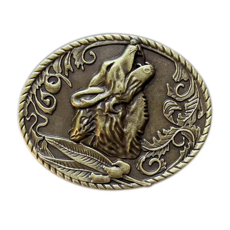 Wolfskopf heulende Gürtels chnalle Western Cowboy Image
