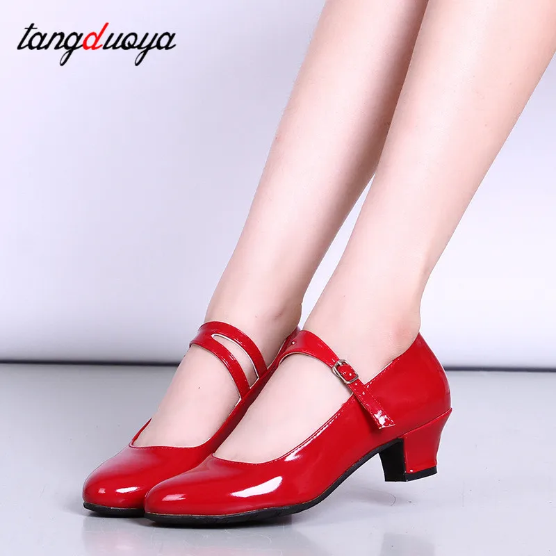 Großhandel tanzen schuhe für frauen latino im freien Latin Salsa dance schuhe für frauen schließen toe low heels 3,5 cm Moderne tanz Schuhe