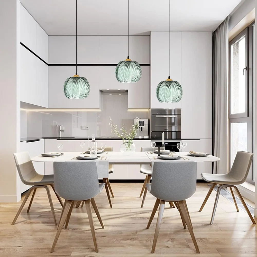 Glas Nordic Anhänger Licht Blatt Muster Hängen Licht Für Schlafzimmer Wohnzimmer Küche Insel Retro Innen Dekorative Leuchte