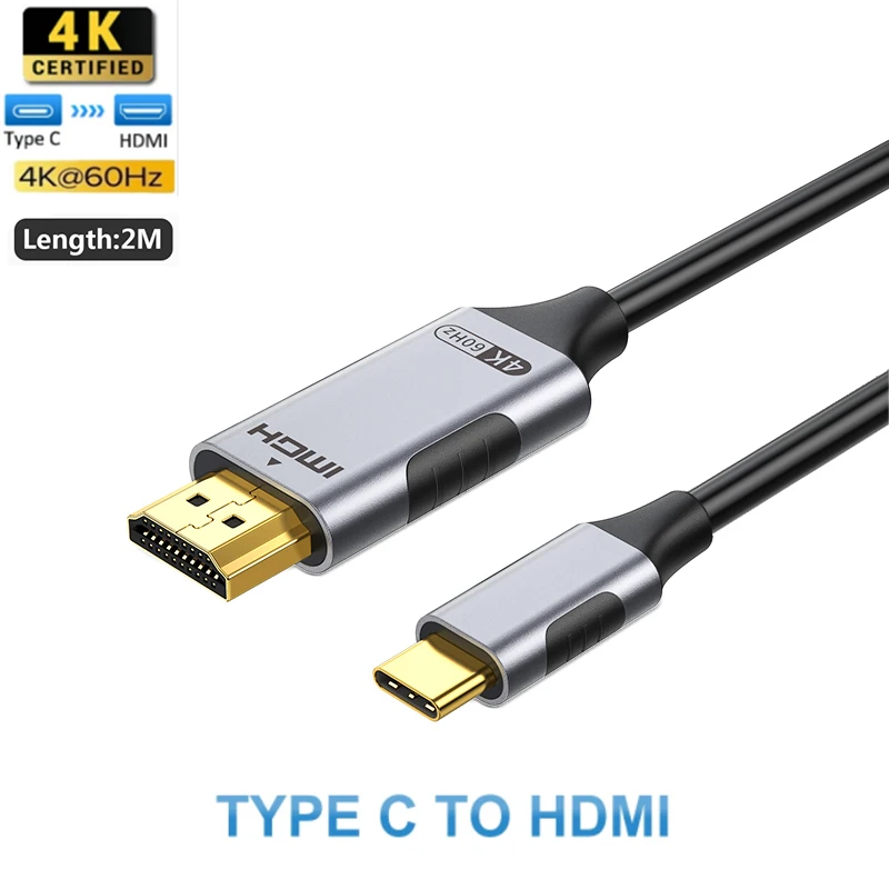 4K 60Hz USB C auf HDMI Kabel Typ C Adapter HDTV Konverterkabel für iPhone 15 TV Konverter MacBook Air iPad Samsung Laptop Image