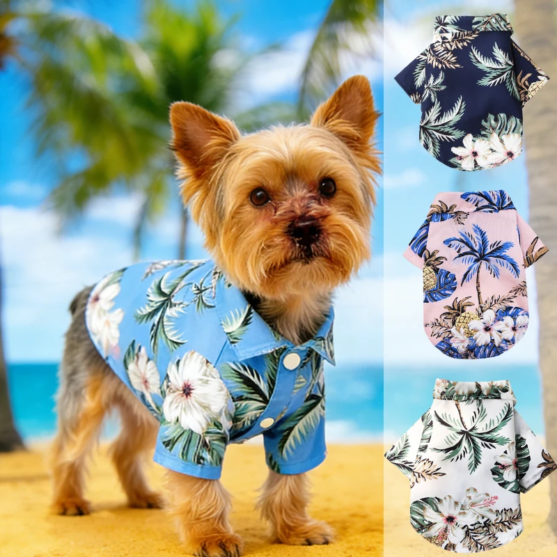 Hawaiianischer Stil Haustier-Hundebekleidung Sommer Strand-Hundeshirts für Kleine und Mittlere Hunde Welpen Katzen-Kleidung Ropa Perro Mops Französische Bulldogge Image