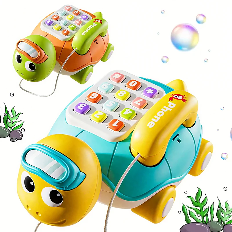 Multi-funktion Musical Schildkröte Krabbeln baby Spielzeug Für 6M + Baby Pädagogisches Musik Simulation Telefon Baby Krabbeln Spielzeug