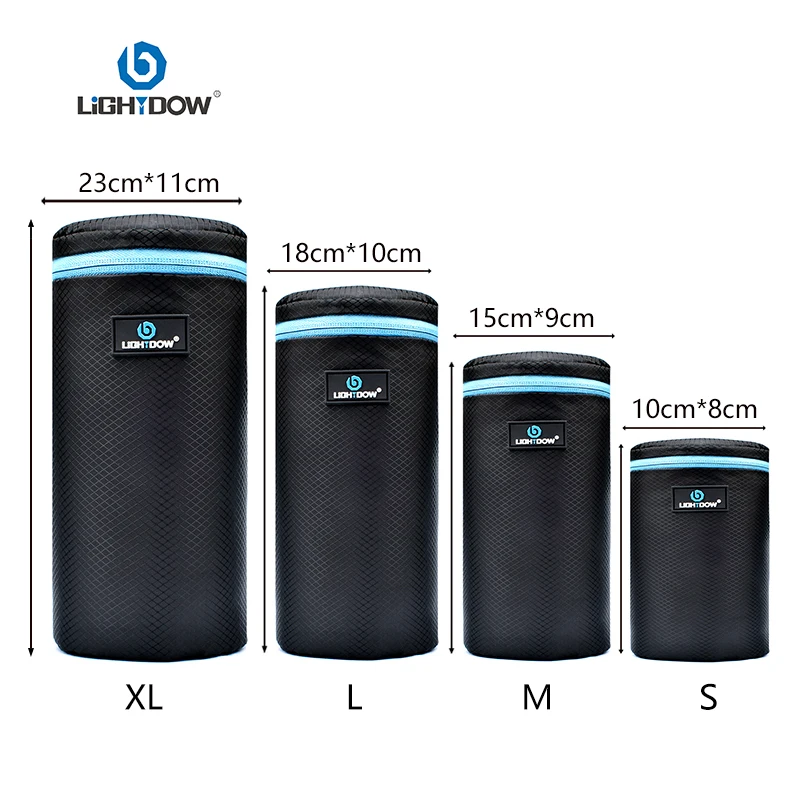 Lightdow 4 Größen, hochwertige DSLR-Softprotector-Kameraobjektivtasche, Tragetasche, S, M, L, XL, 4-Größe in 1 Kit-Set