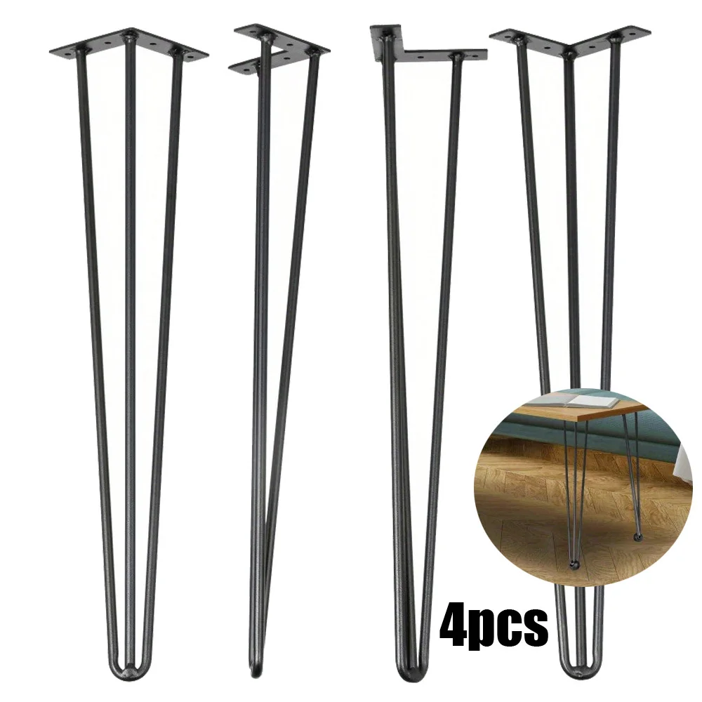 Haushalts-Tischbein-Set aus Korkmetall für Couchtische und Esstische, 4-teiliger schwarzer, verstellbarer Schrauben-Bodenschutz
