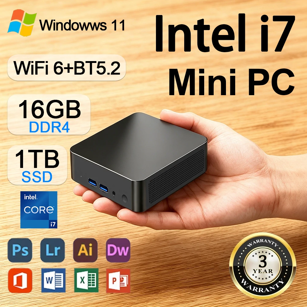 2026 Intel N150 Mini-PC Taschencomputer Windows 11 16GB 32GB RAM 1TB SSD Gaming-Computer WiFi 6 Mini-Desktop Tragbarer PC Büro