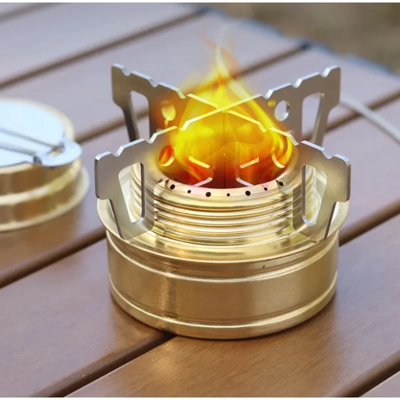 EIN Paar Camping Alkohol Herd Kreuz Stehen Titan Kessel Rack Tragbare Werkzeuge Thermostabilität Outdoor Reise Karte Ofen Unterstützung Image