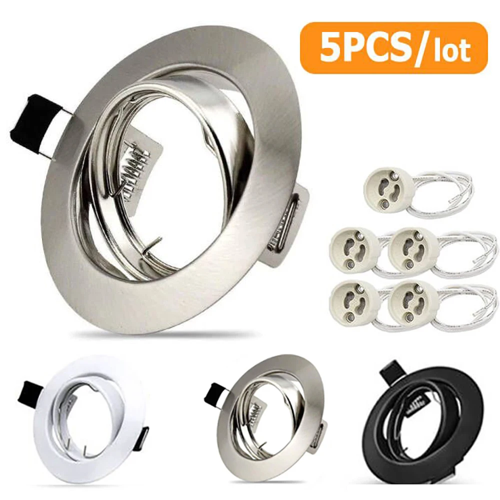 LED-Downlights-Rahmen, runde Leuchte, verstellbares Downlight, LED-Halter, Ausschnitt für MR16, GU10, Lampenfassung, LED-Einbaustrahler