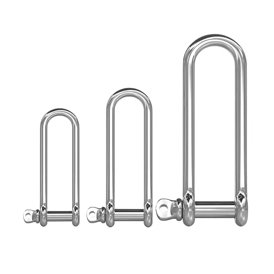 Lange D-Bügel-Lastklemme M4-M16 für Ketten, Drahtseil, Heben, Paracord, Outdoor, Camping, Überlebenseil, Edelstahl Image