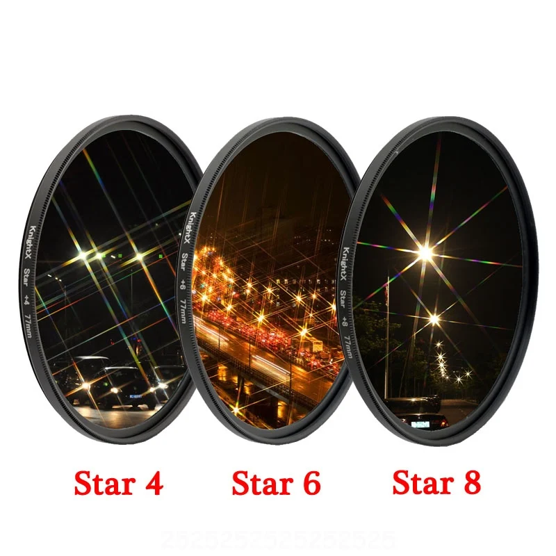 KnightX Stern Linie 49mm 52MM 55MM 58MM 62mm 67MM 77MM Kamera Objektiv Filter für canon eos sony nikon 700d set 1200d 400d licht foto Image