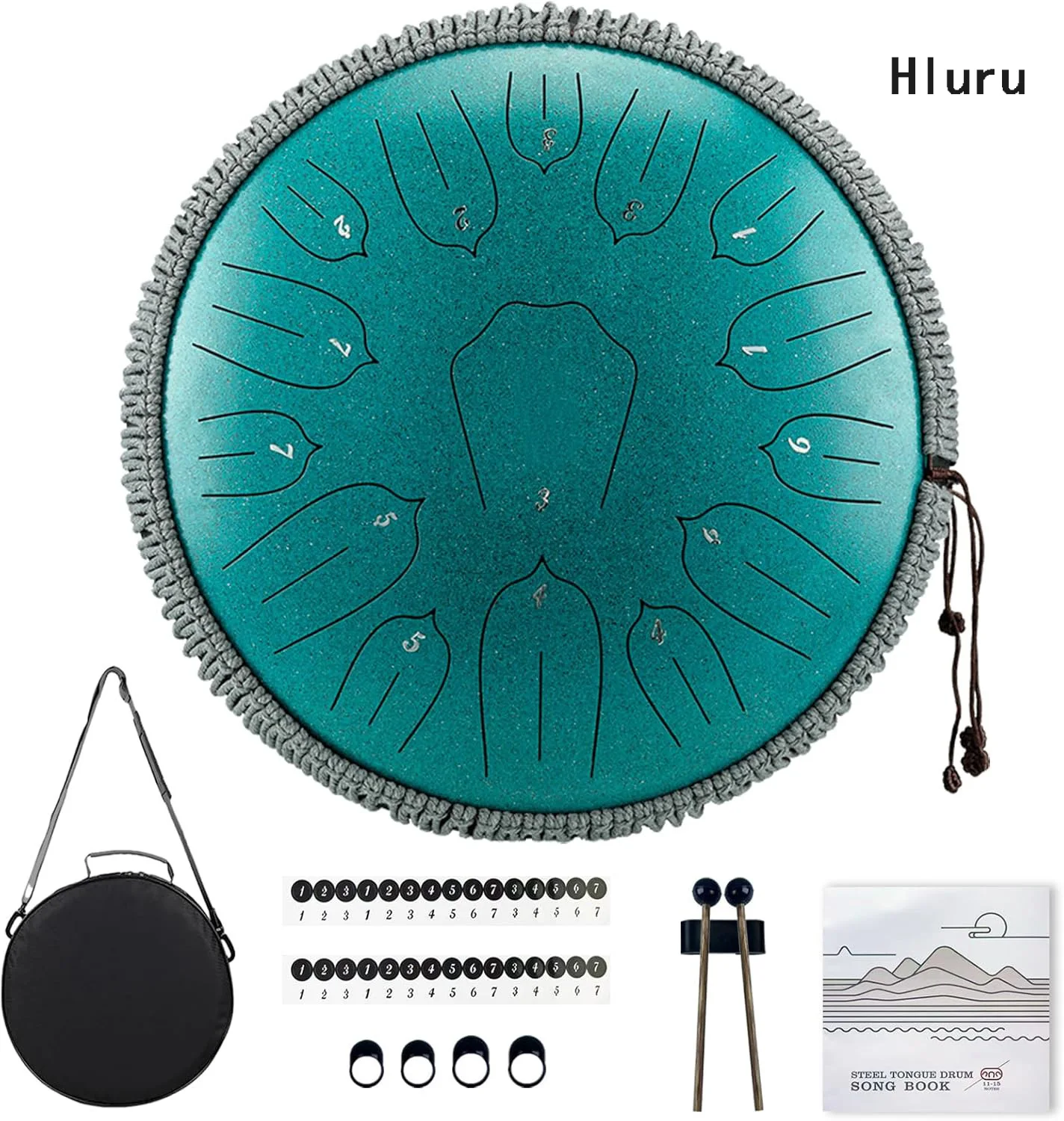 Hluru Music Drum 15 Noten Glukophon Steel Tongue Drum 13 Zoll 15 Noten D Tone Ethereal Drum Percussion Musikinstrumente Image