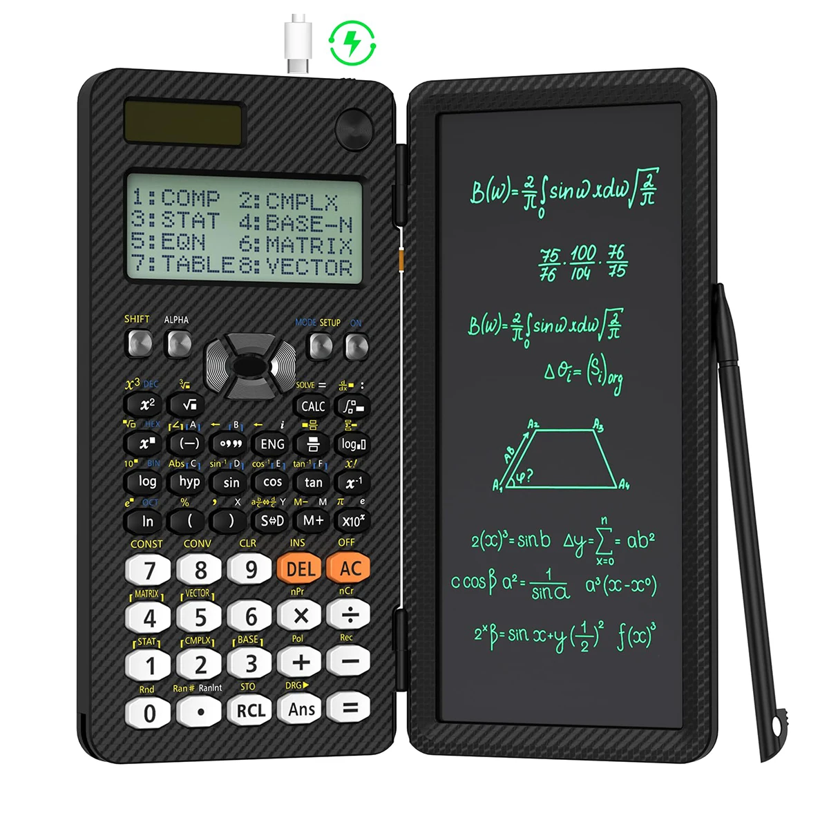 Wiederaufladbare 991ES EX wissenschaftliche Taschenrechner mit LCD-Schreibtablett, faltbar, tragbar, mit Notizblock für die Business-Highschool Image