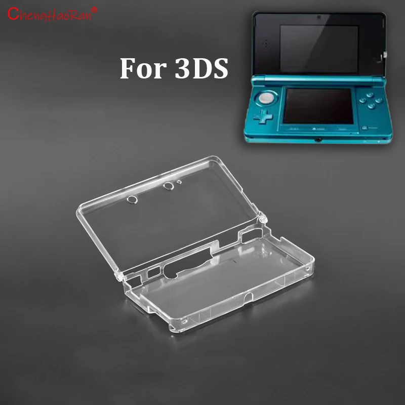 1PC Klar Kristall Schutzhülle Abdeckung Hard Shell Haut für 3DS + Anti Staub Film Für NS 3DS Screen Protector Image