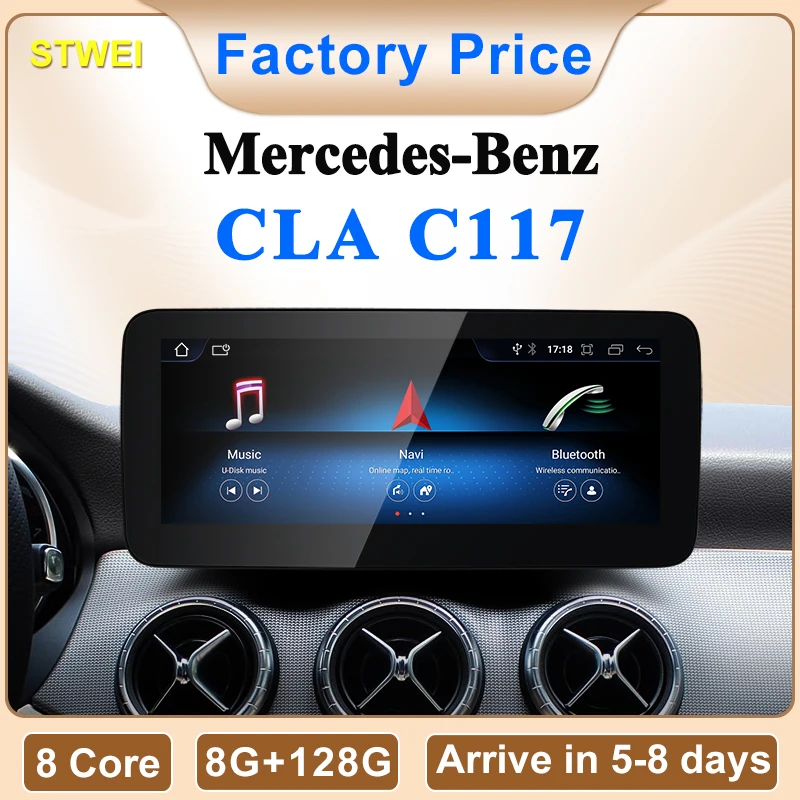 STWEI Neue Auto Multimedia Drahtlose Android AUTO CarPlay 10,25 zoll 12,3 zoll Bildschirm Für Mercedes Benz CLA C117 Auto Video Player Image