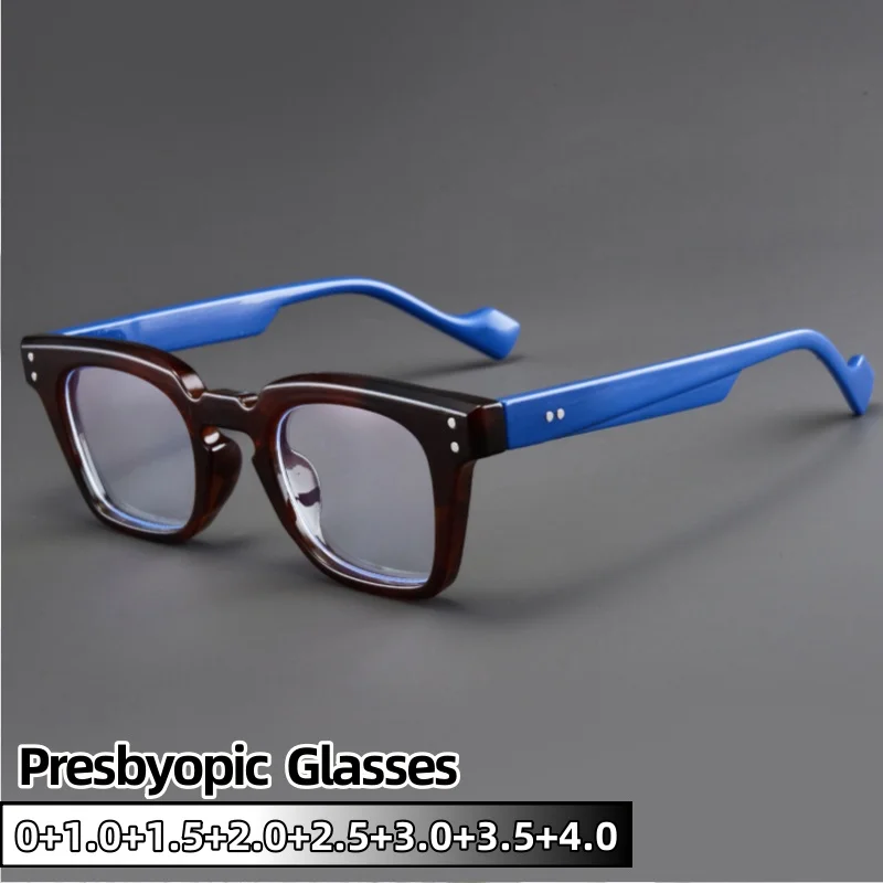 Retro-Klassiker-Lesebrille, quadratisch, Vollformat-Brille, bequem und langlebig, für Damen und Herren, blaues Licht blockierende Brille Image