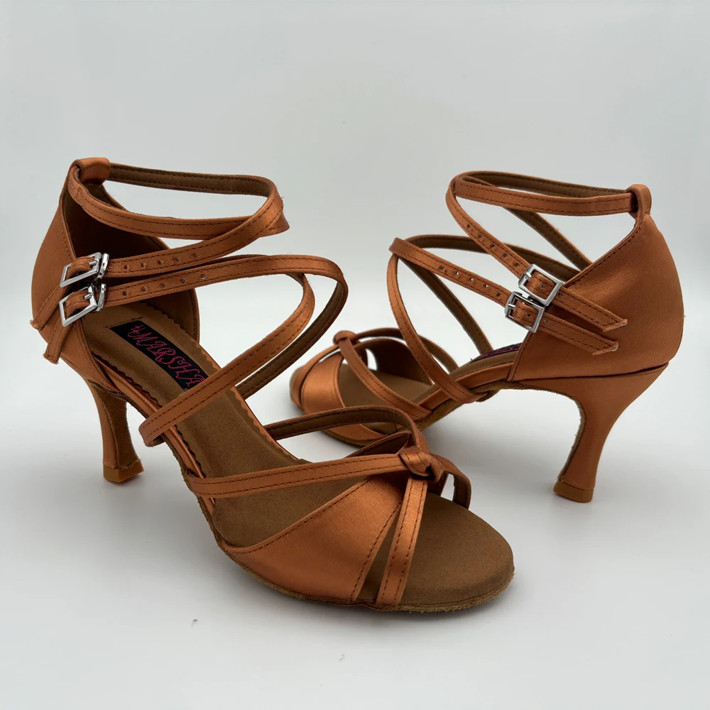 Elegante Latin-Tanzschuhe mit hohem Absatz für Damen, Salsa-Schuhe, Dropshipping, bequeme Latein-Schuhe MS6209DTN, niedriger Absatz erhältlich